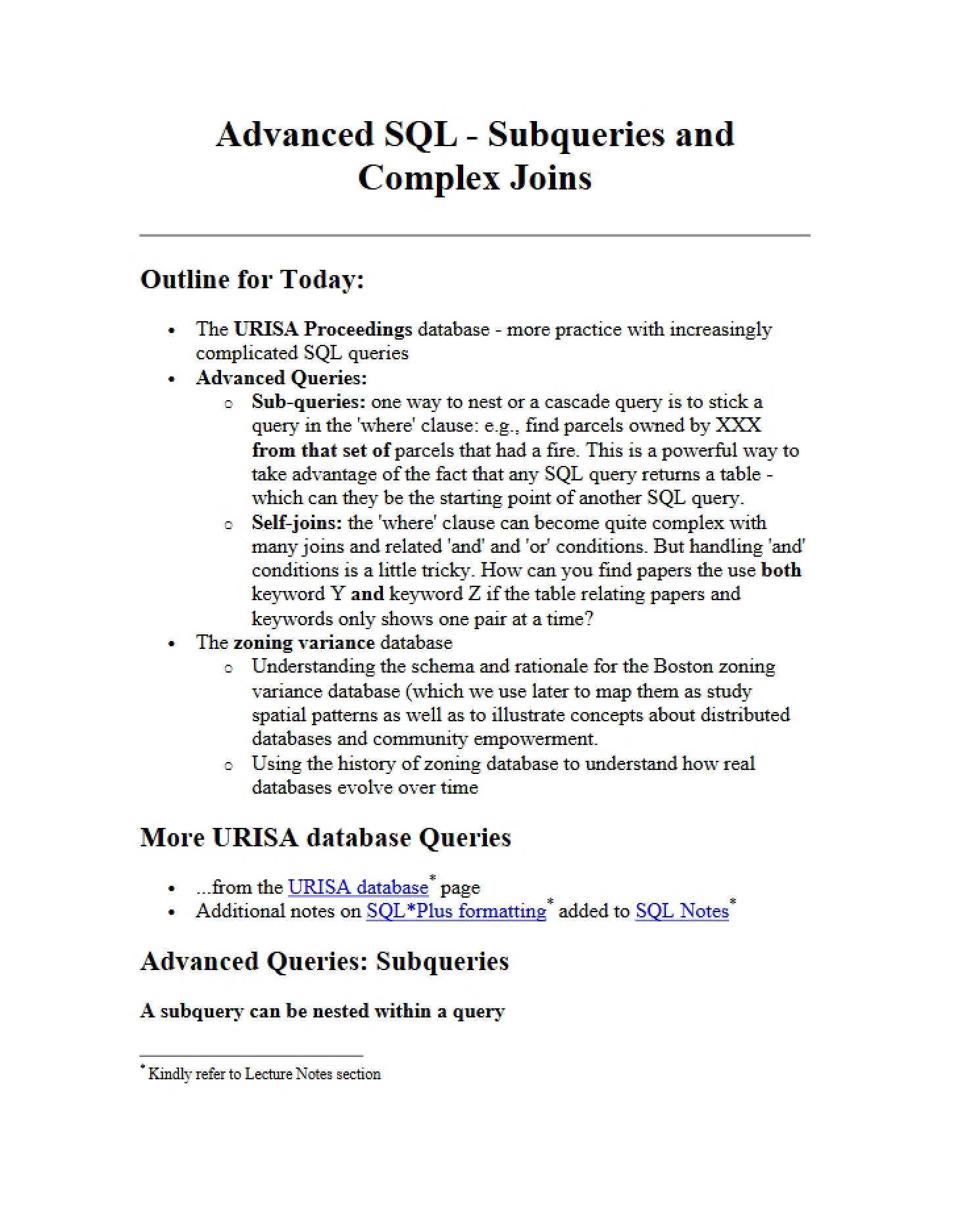 Complex Joins and Advanced Subqueries