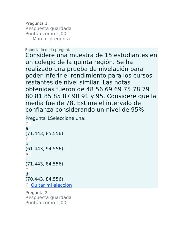 Estadística y Probabilidad - Examen