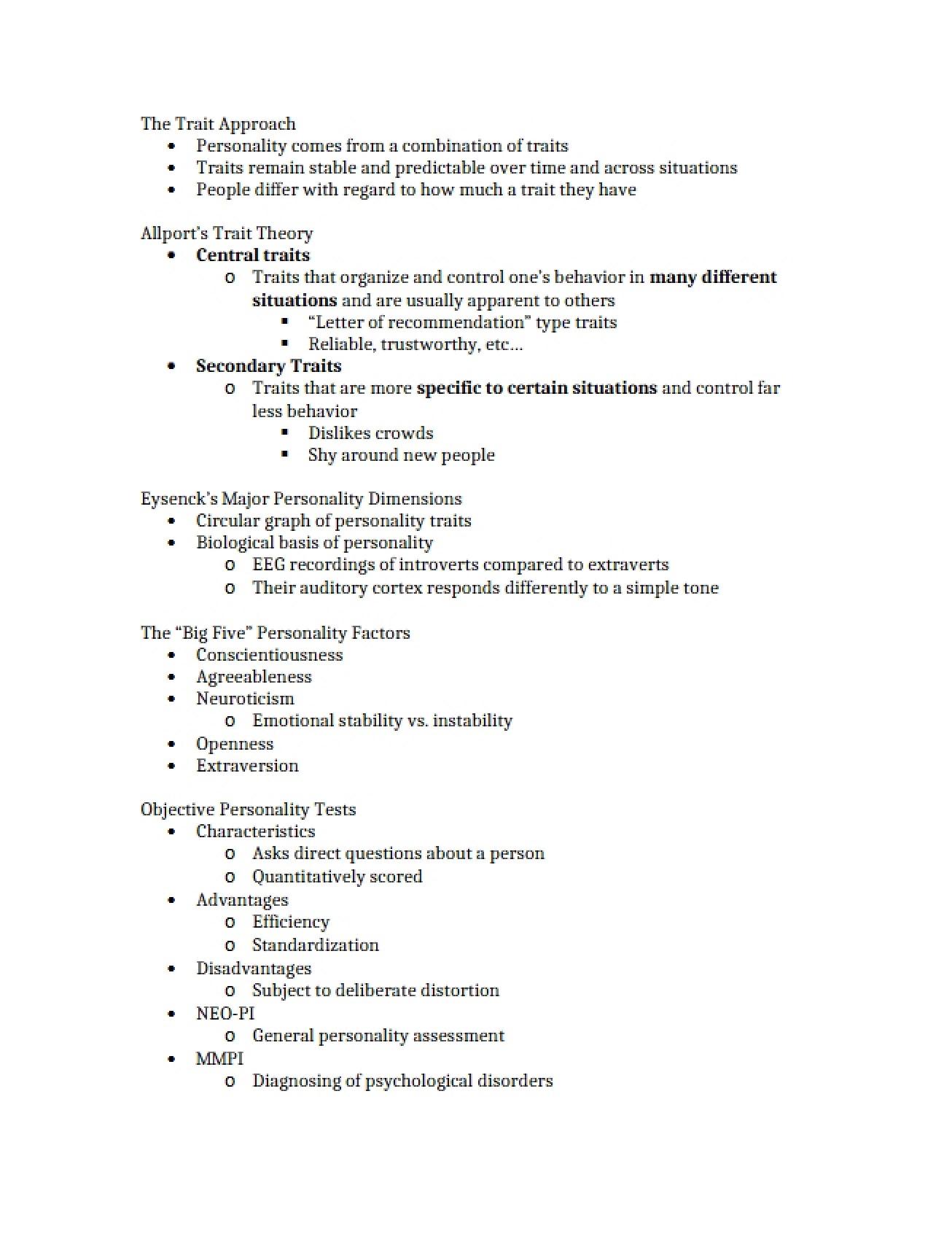 Approach via Traits