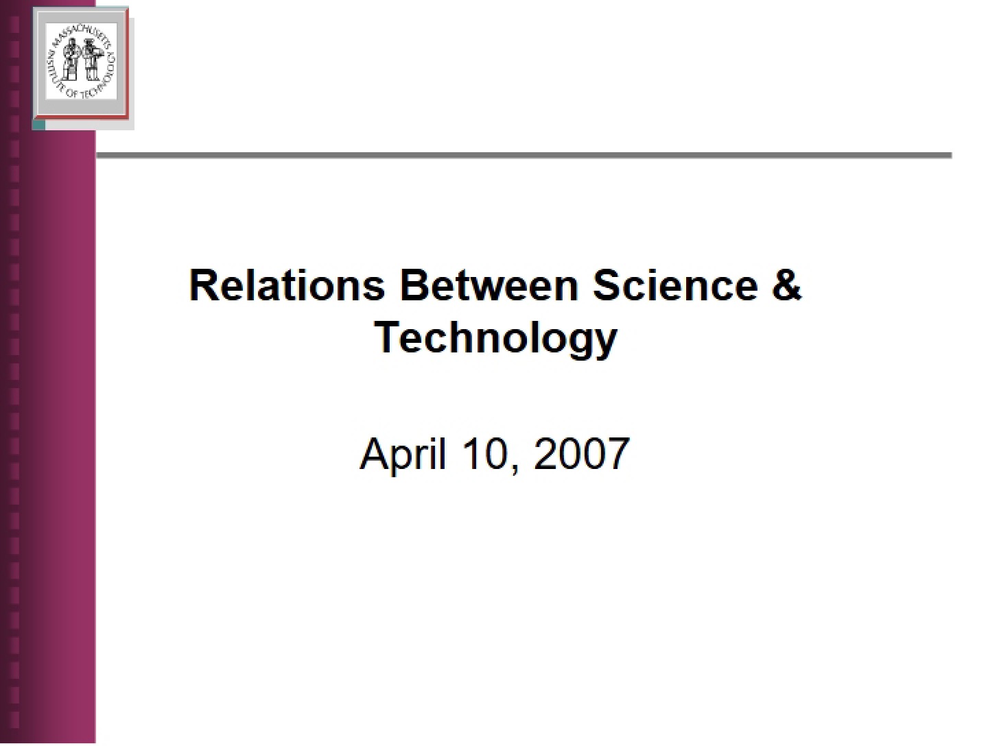Science-Technology Relations