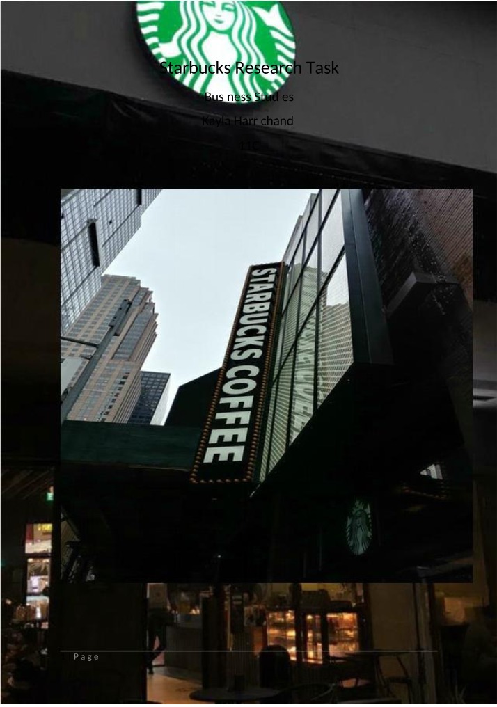 Research Task for Starbucks