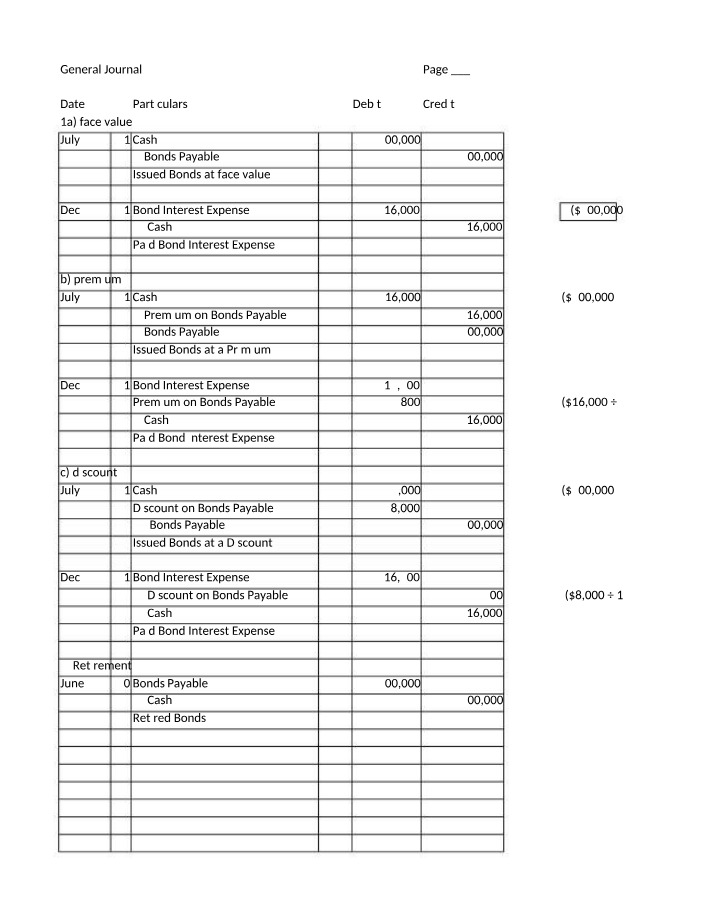 Bond Issuance, Retirement, and Interest Journal Entries
