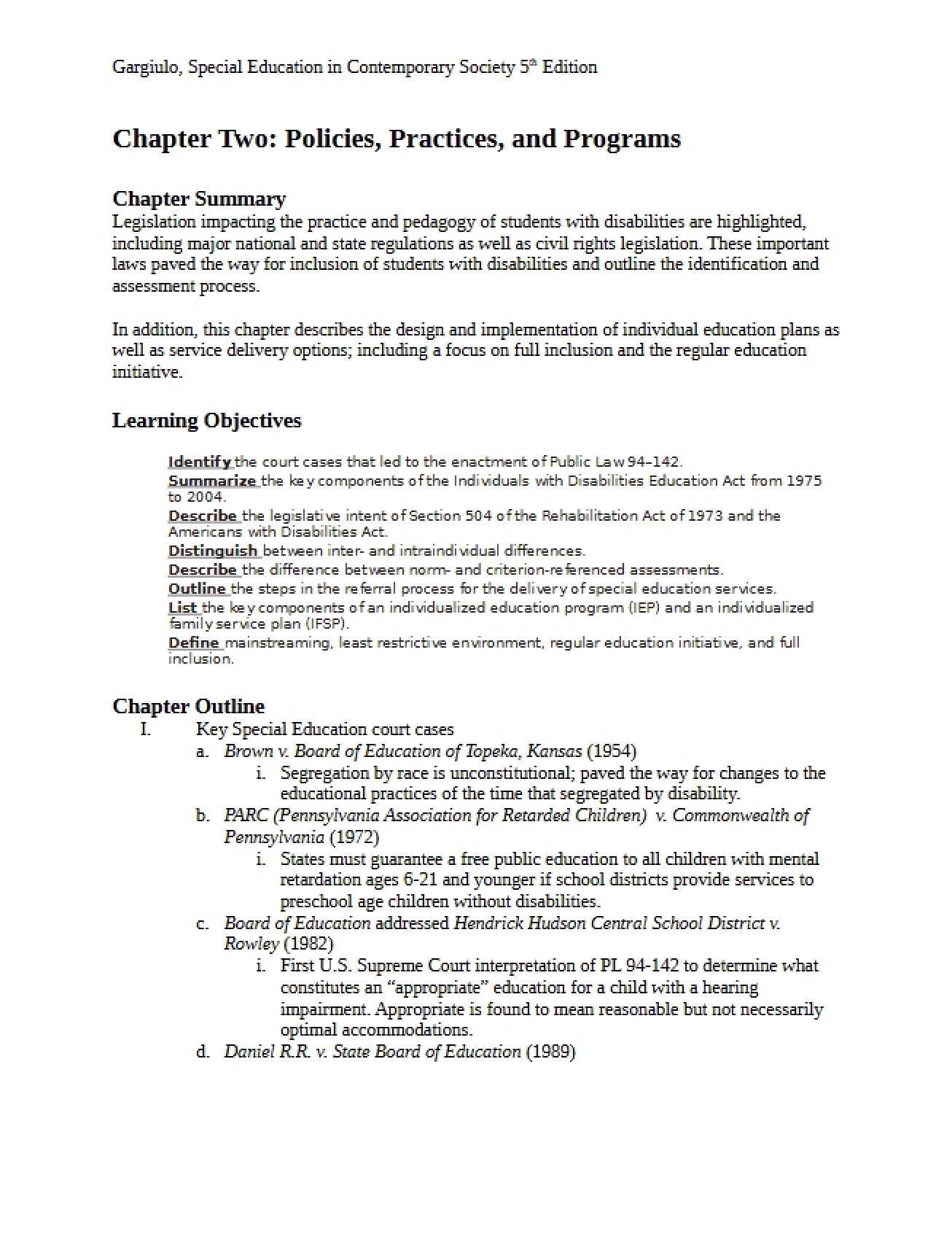 Notes for Chapter 2 (RPSE 300)