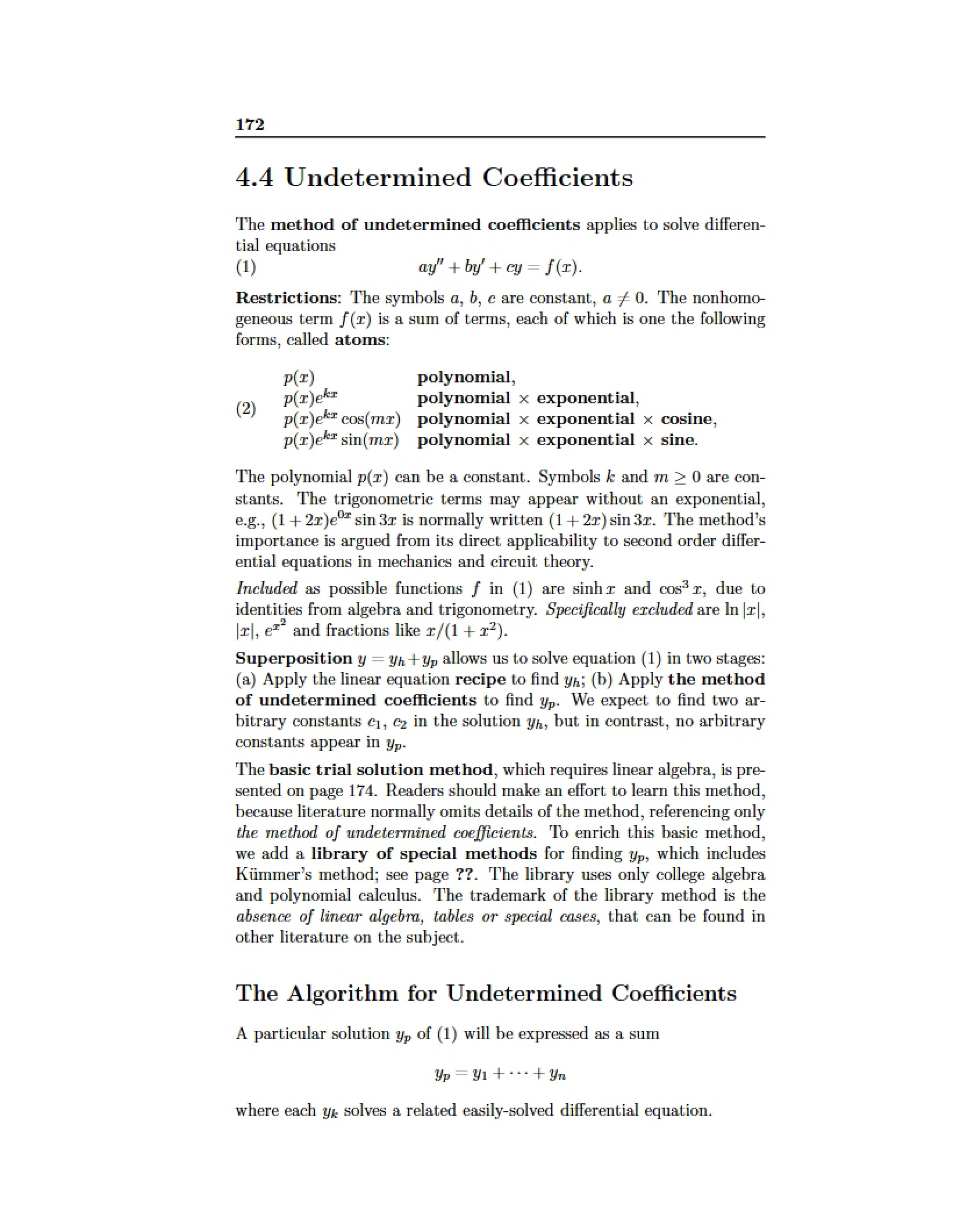 Method of Undetermined Coefficients