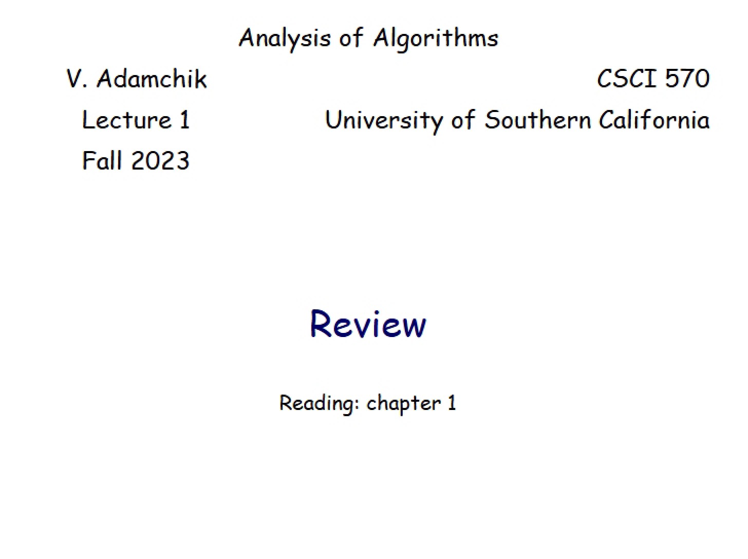 Course Review