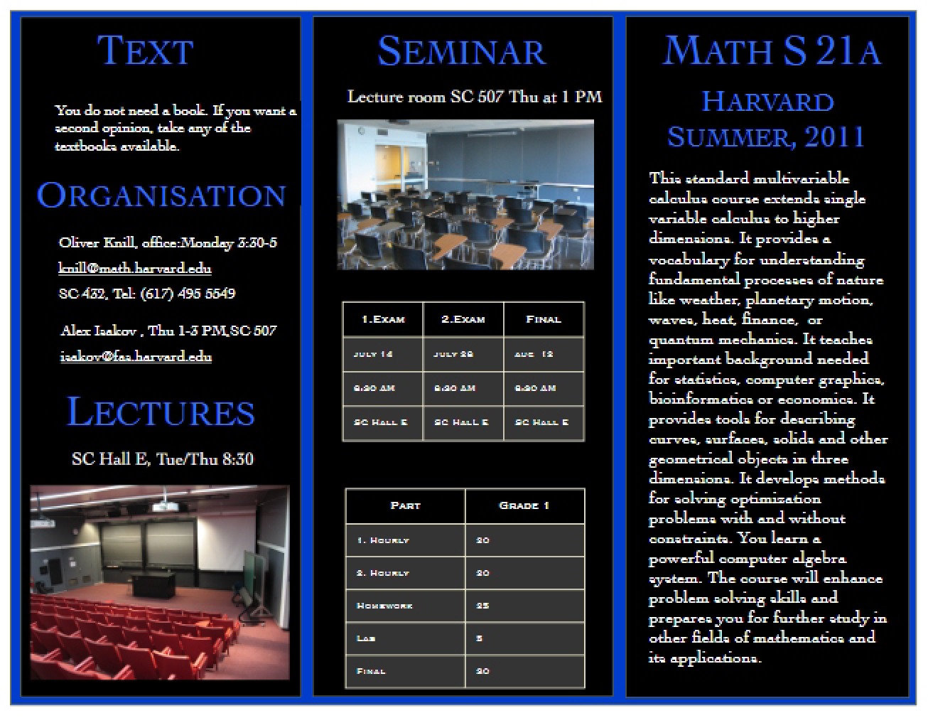 Multivariable Calculus Syllabus