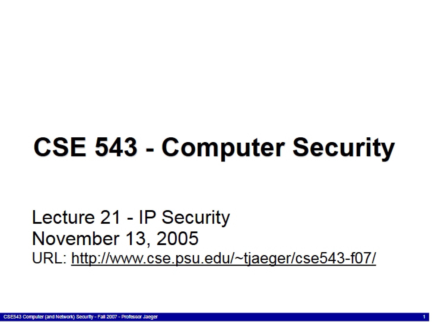 Security for IP Protocols