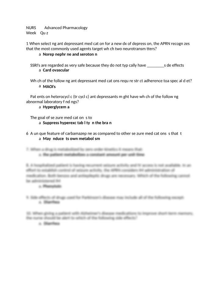 Week 4 Quiz - NURS 549