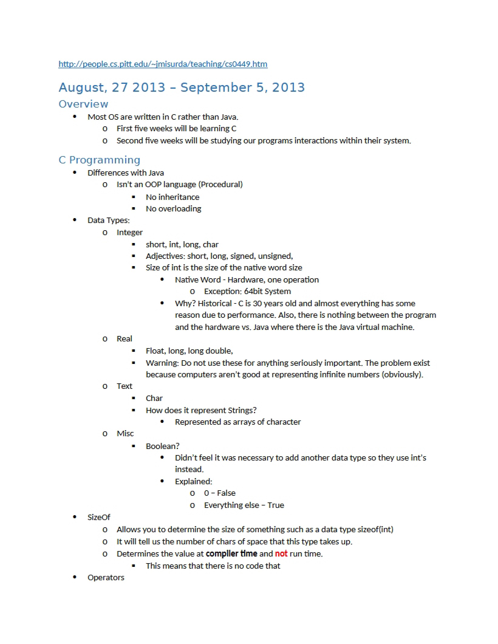 Programming in C