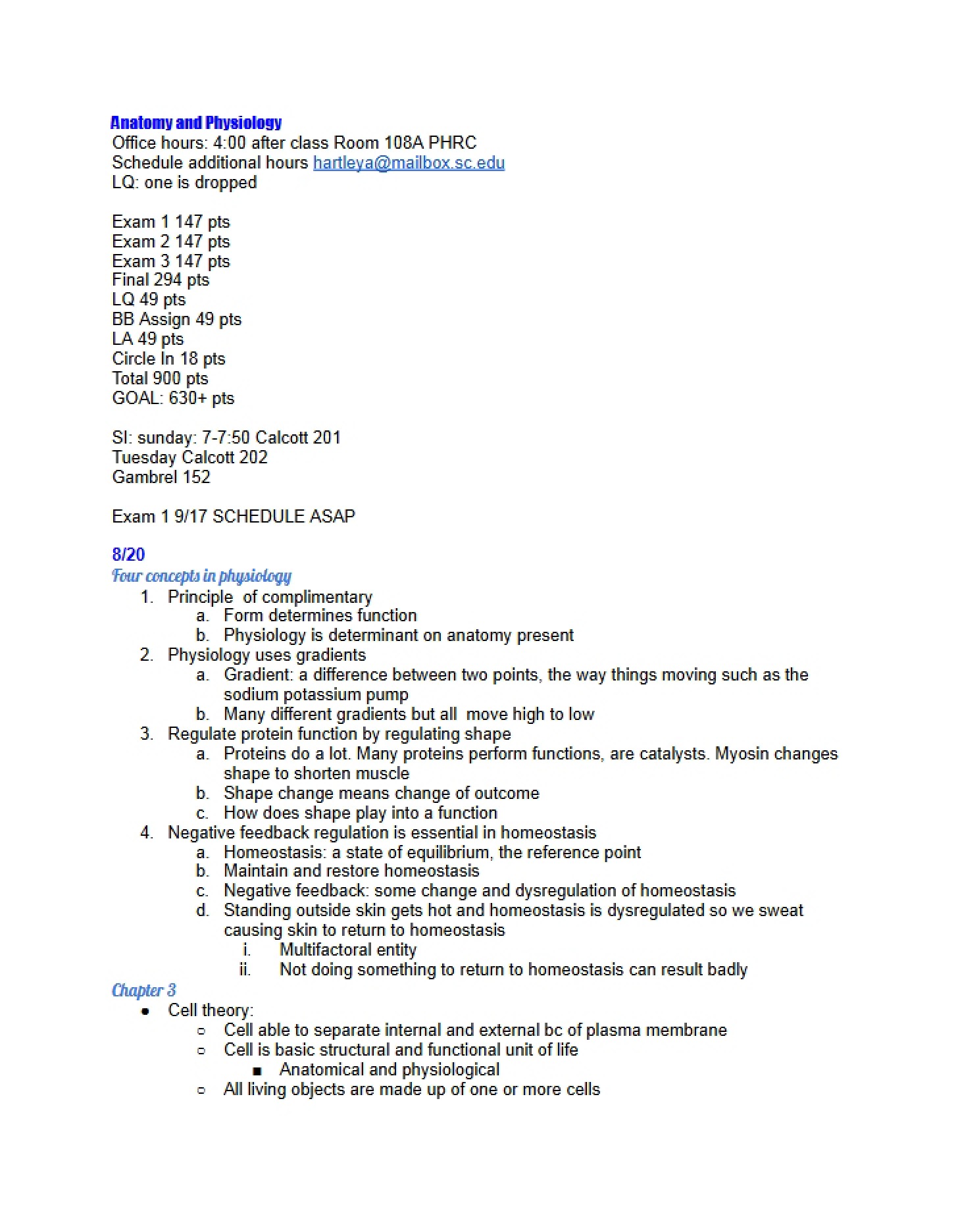 Notes for First Test