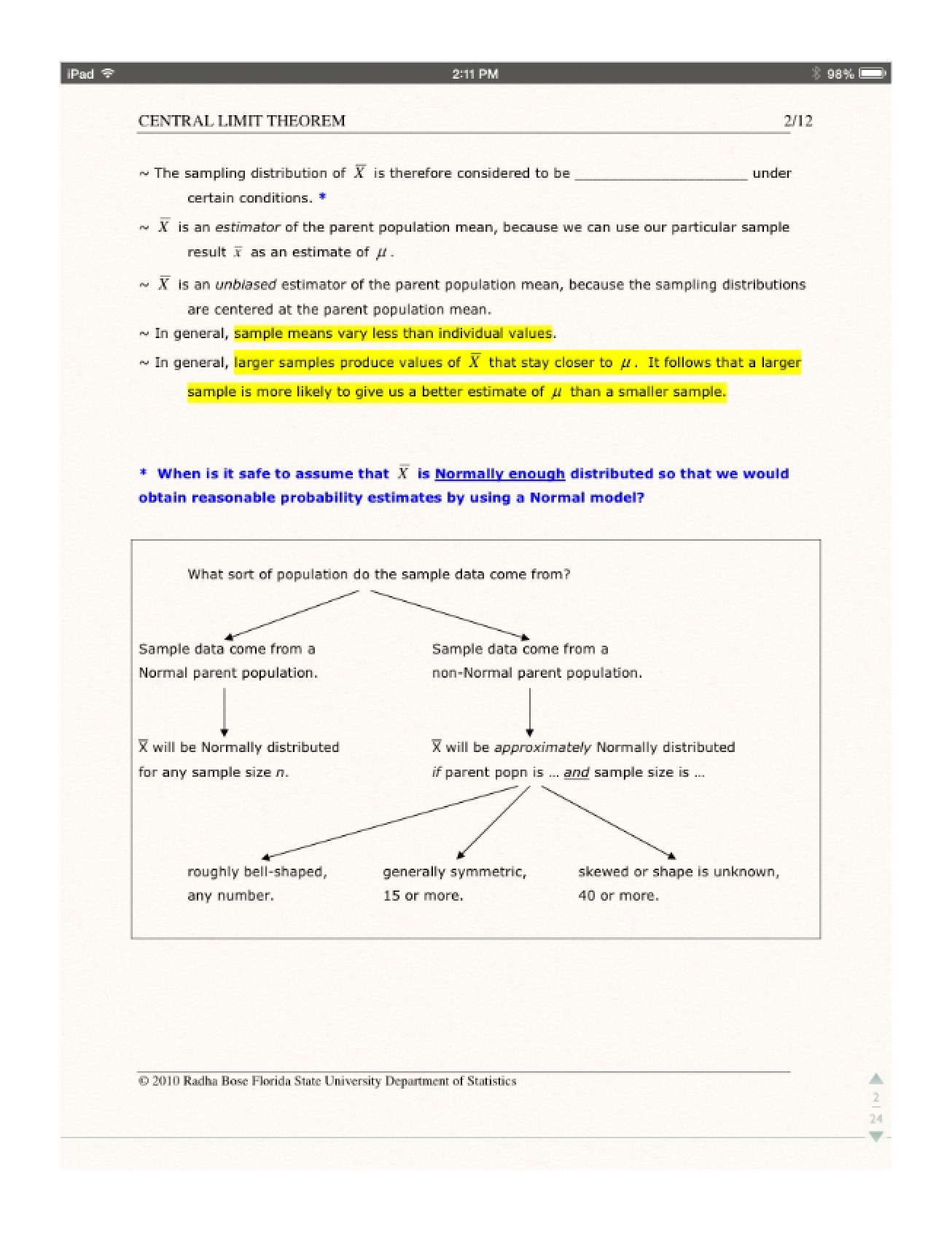 Theorem of Central Limit