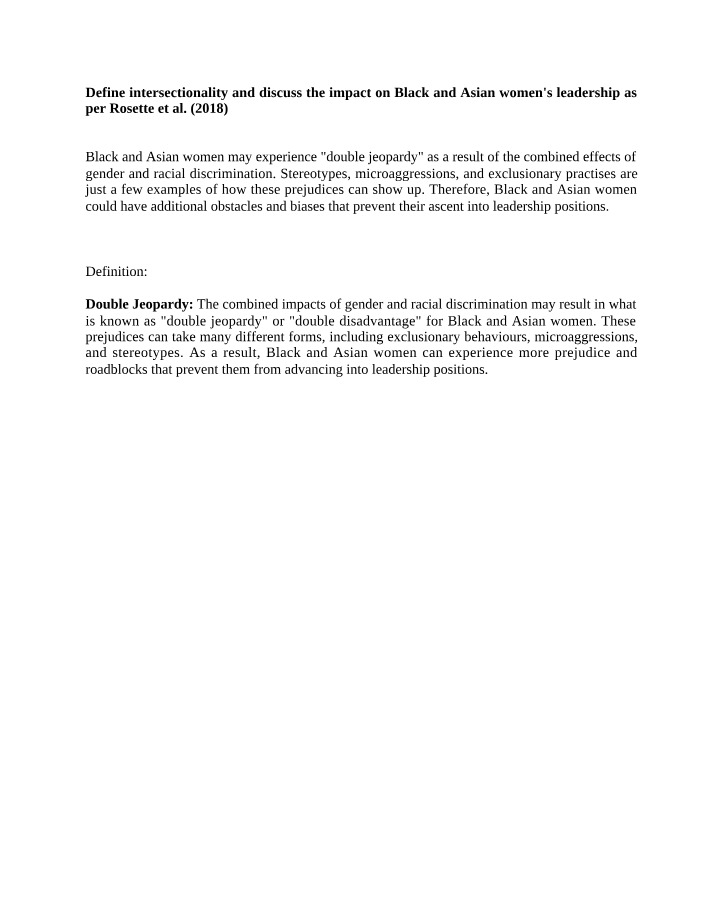 Intersectionality - Impact on Black and Asian Communities