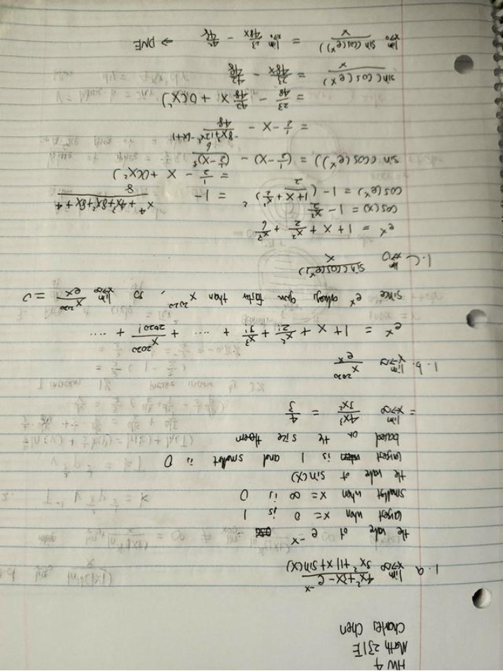Improper Integrals - Homework 4