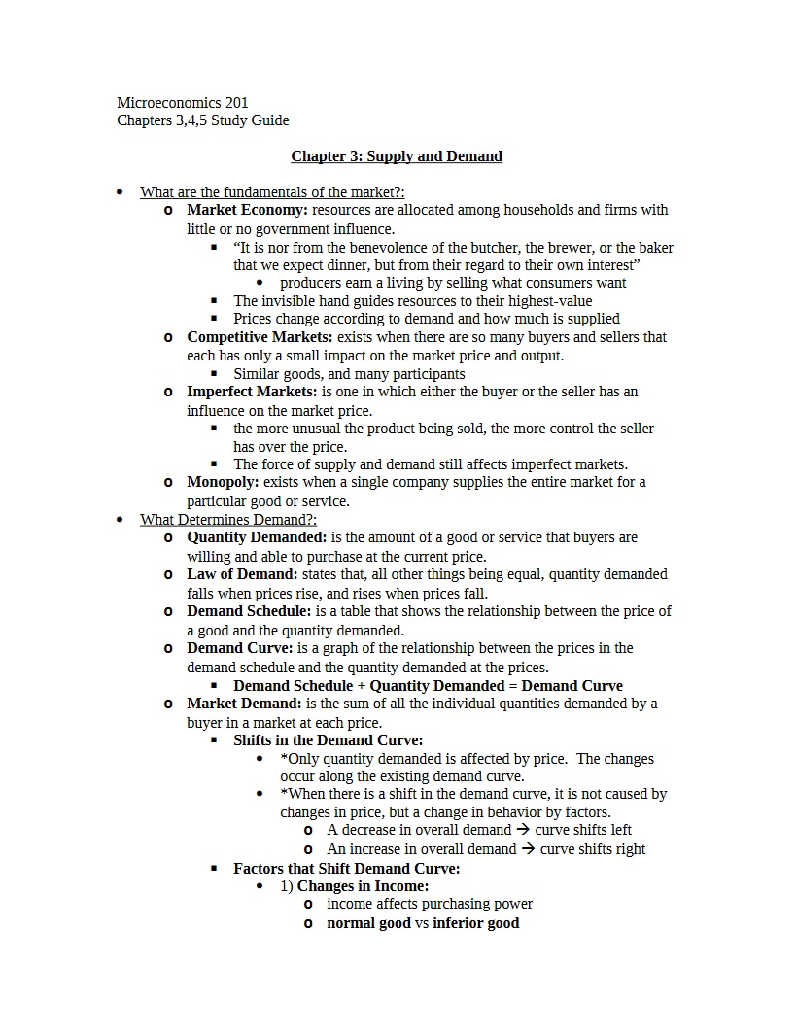 Supply and Demand Chapter 3