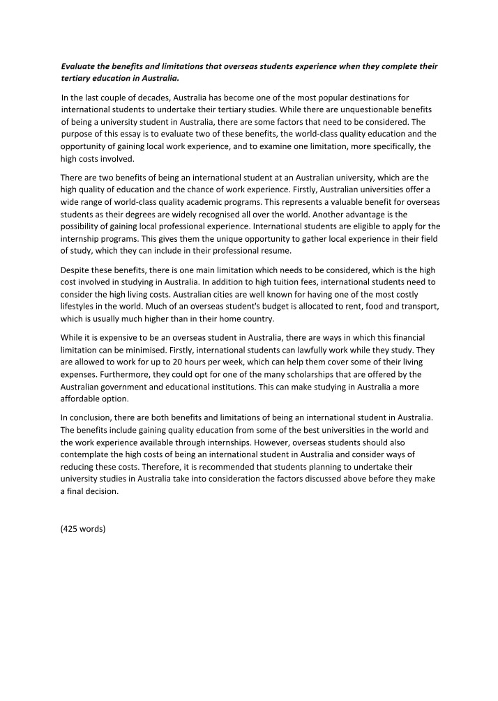 DE Model Discussion Essay