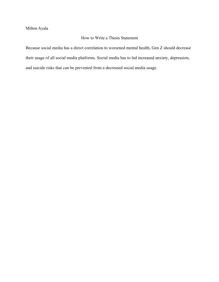Writing a Thesis Statement