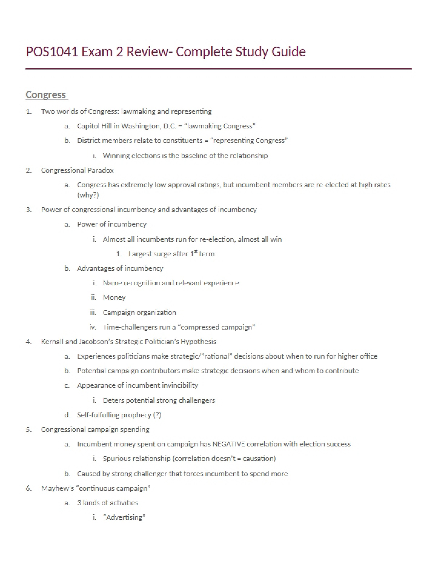 Complete Guide for Exam 2 Review