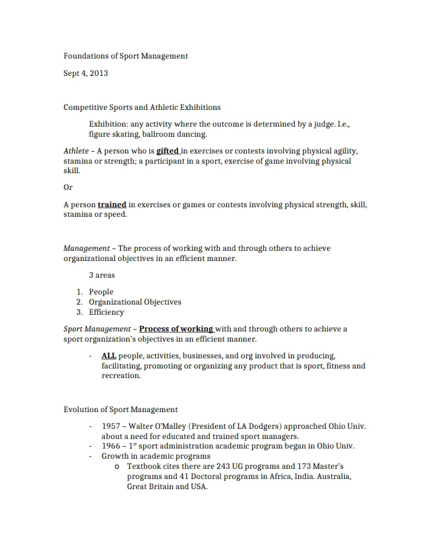 Sport Management Foundations