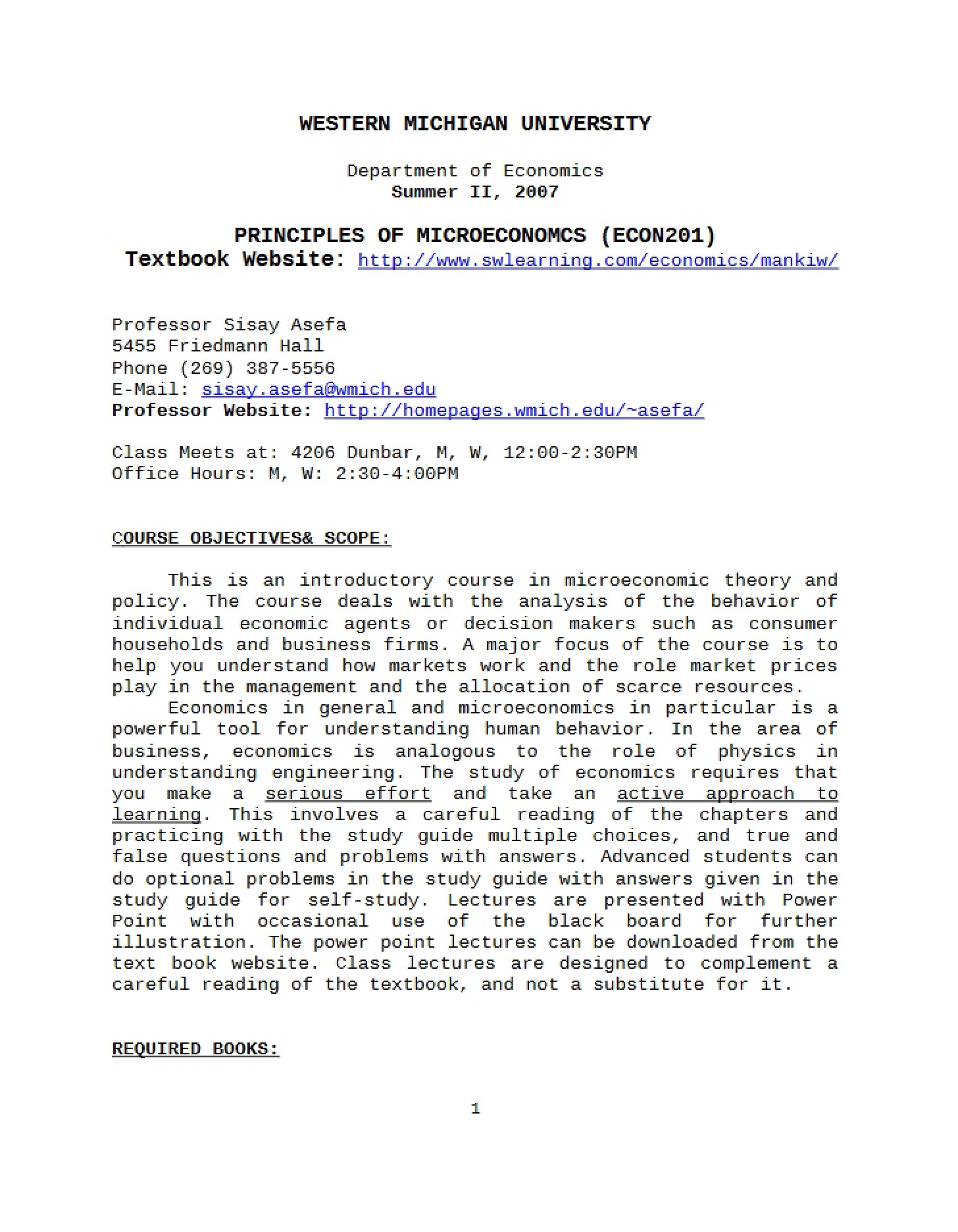 Course Syllabus - 6 Pages