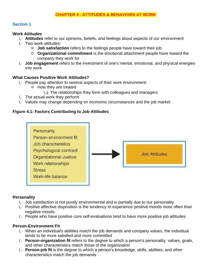 Work Attitudes - Impact, Factors, and Assessment