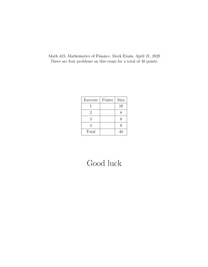 Mock Final Exam
