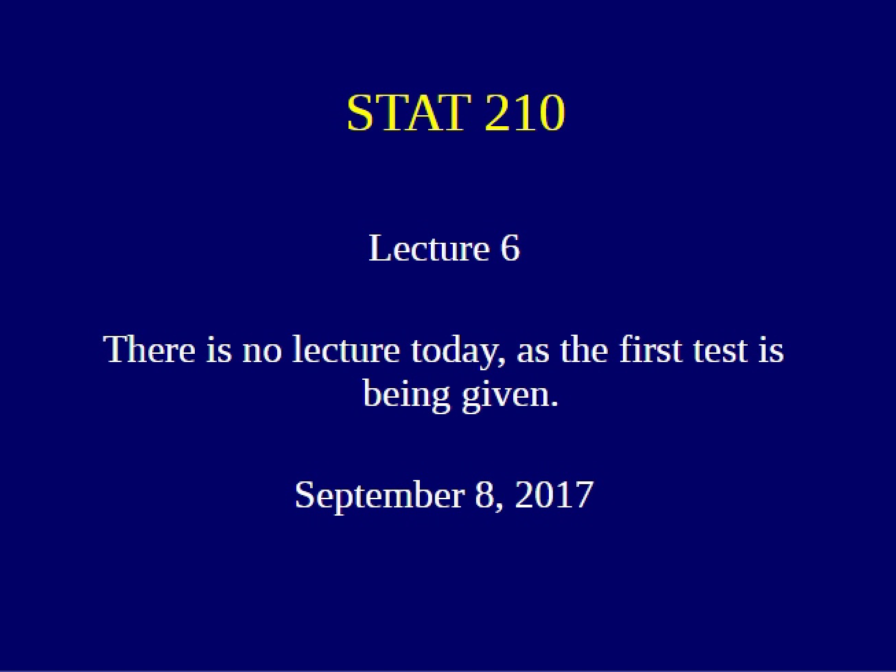 Lecture Six