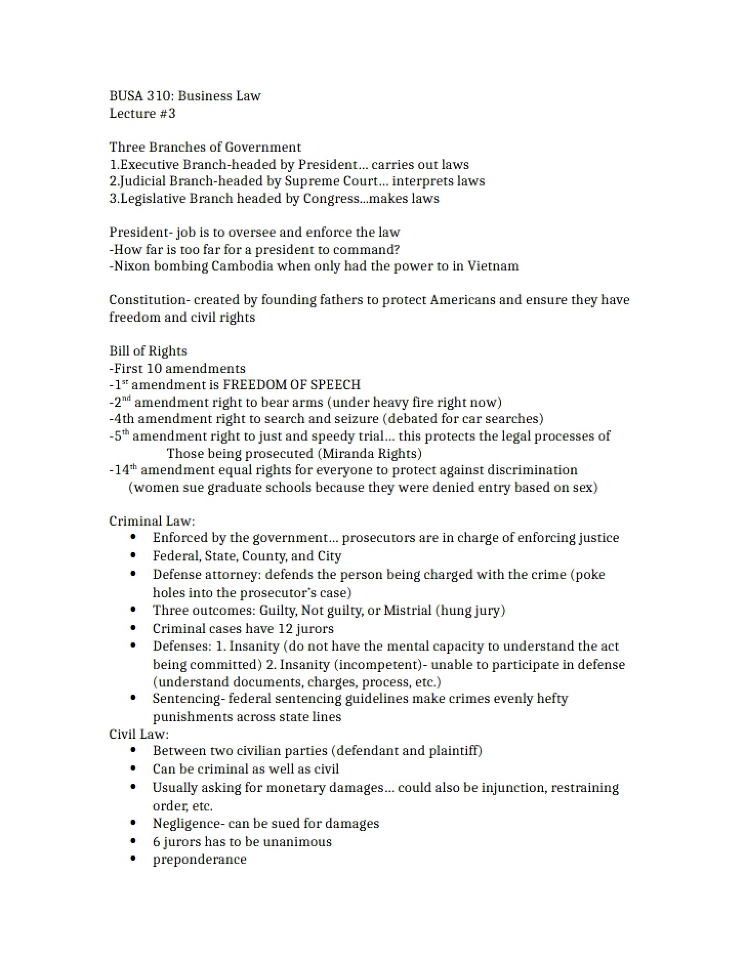 Lecture Three BUSA 310