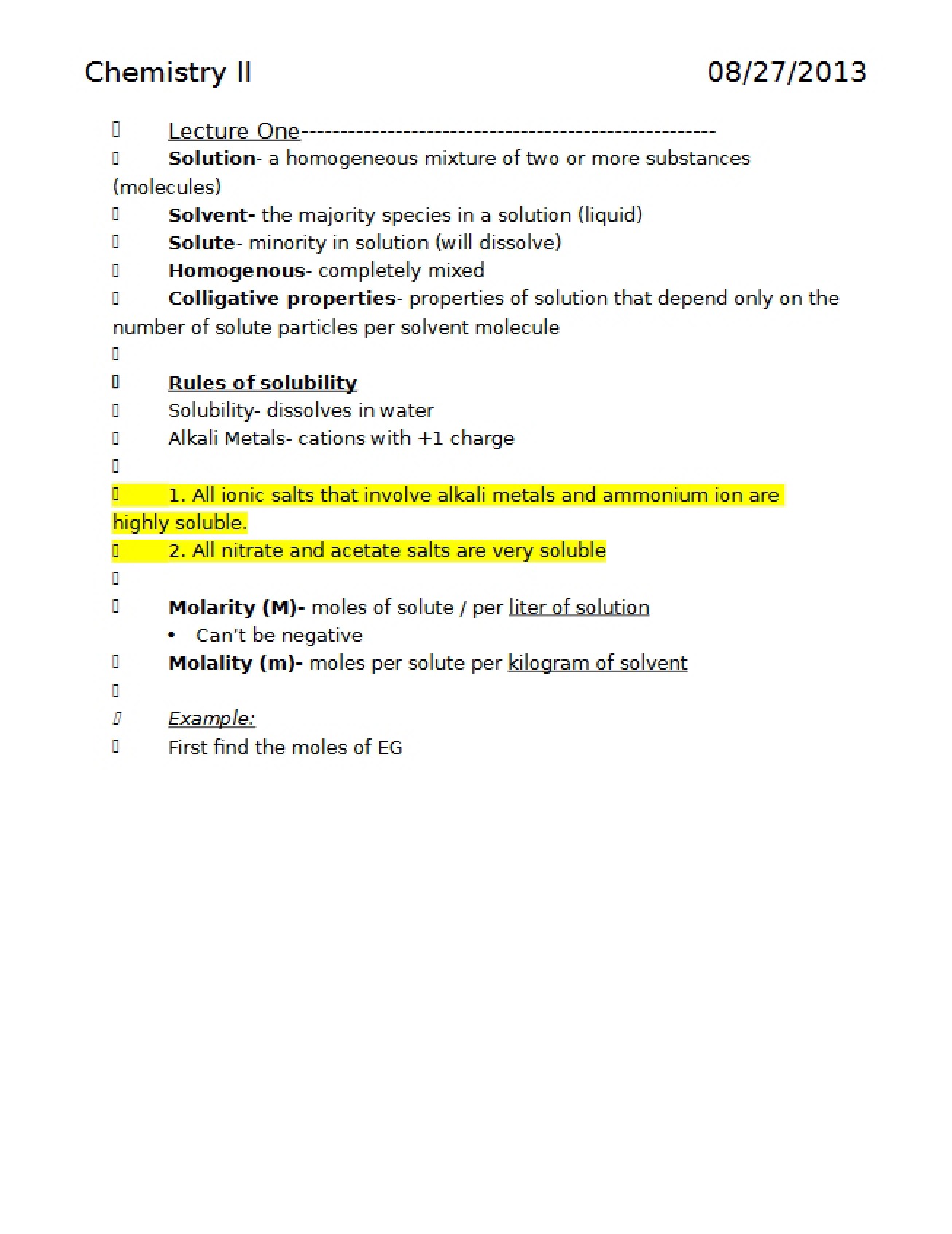 Introduction to Chemistry II