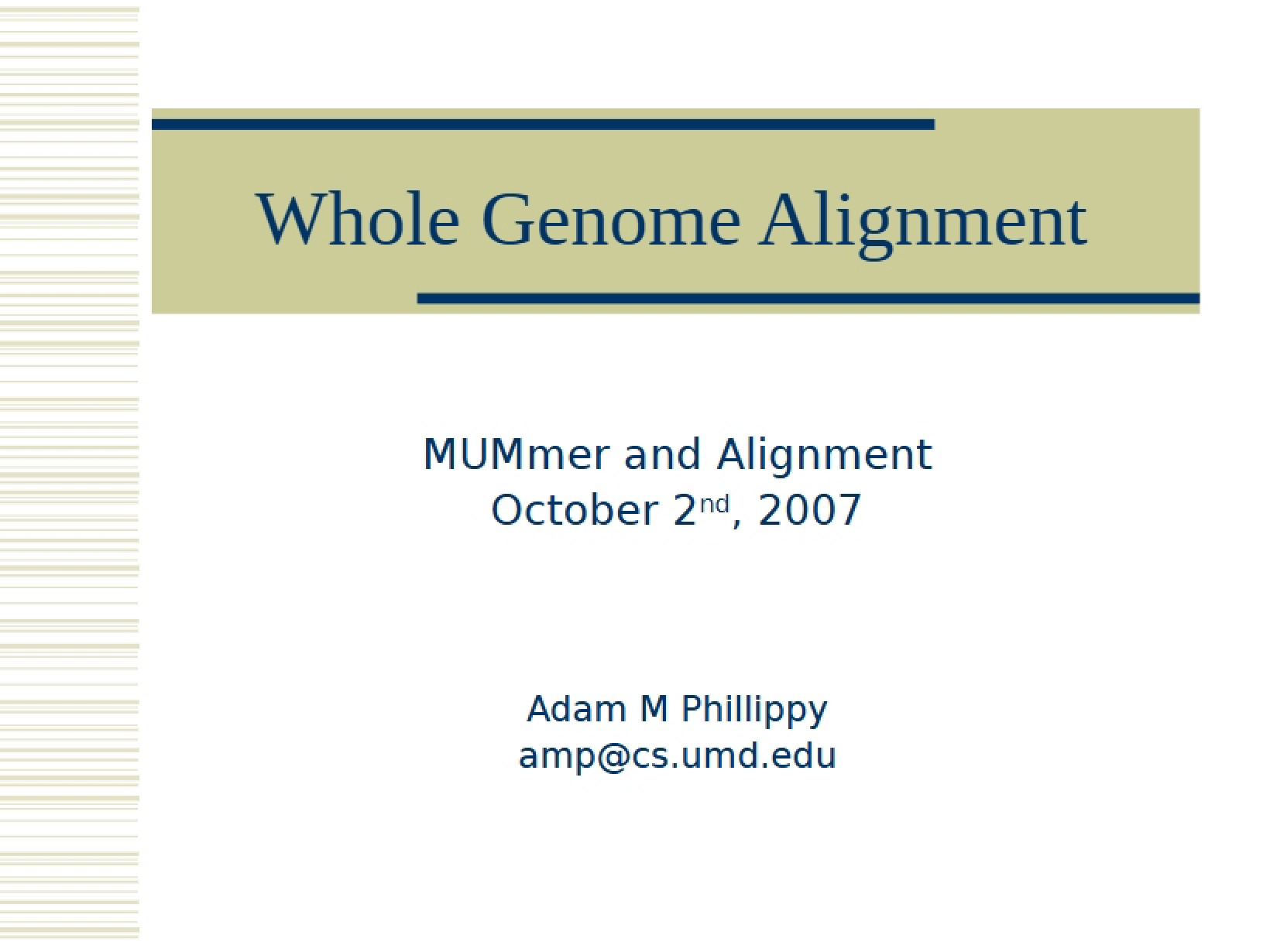 Alignment of Whole Genomes