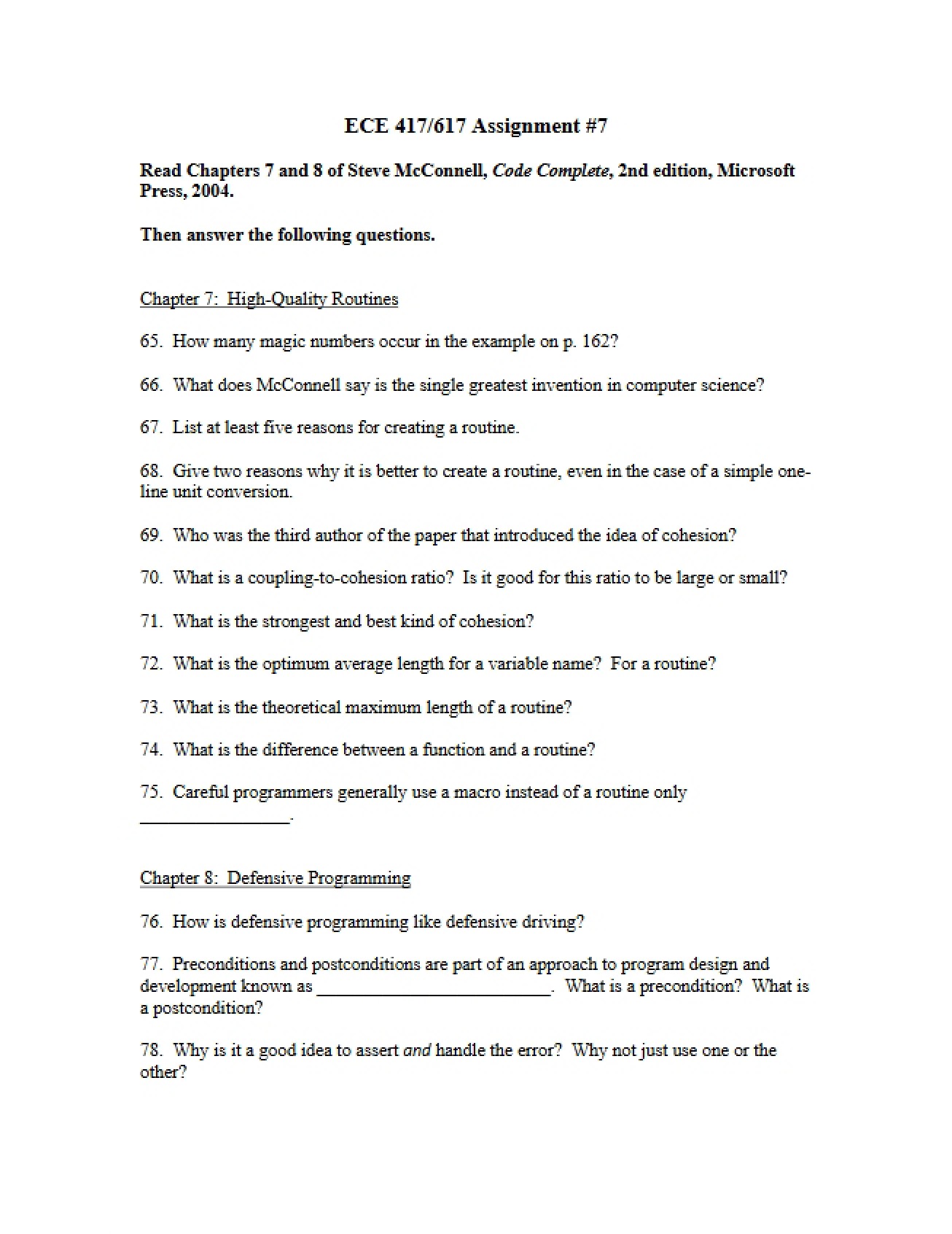 Seventh Assignment