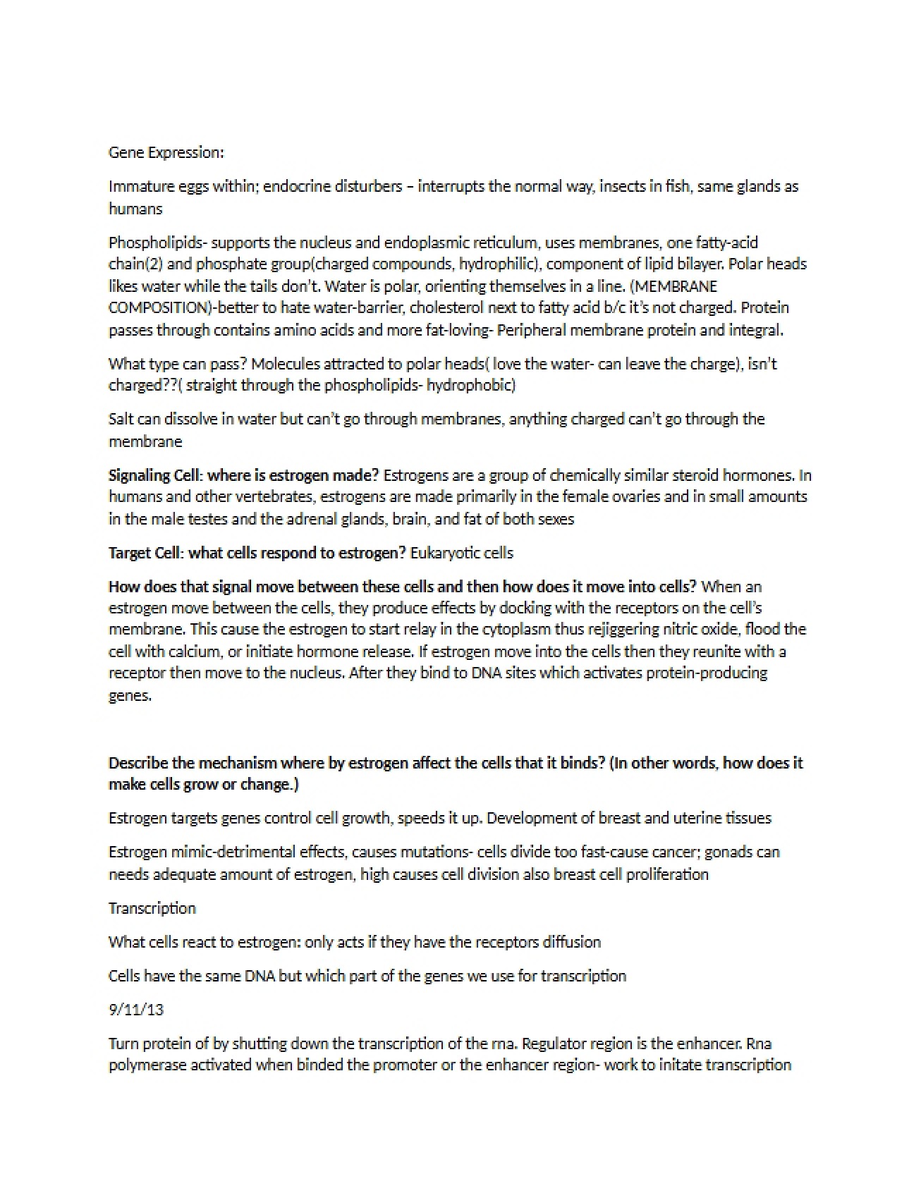 Lecture Notes on Gene Expression