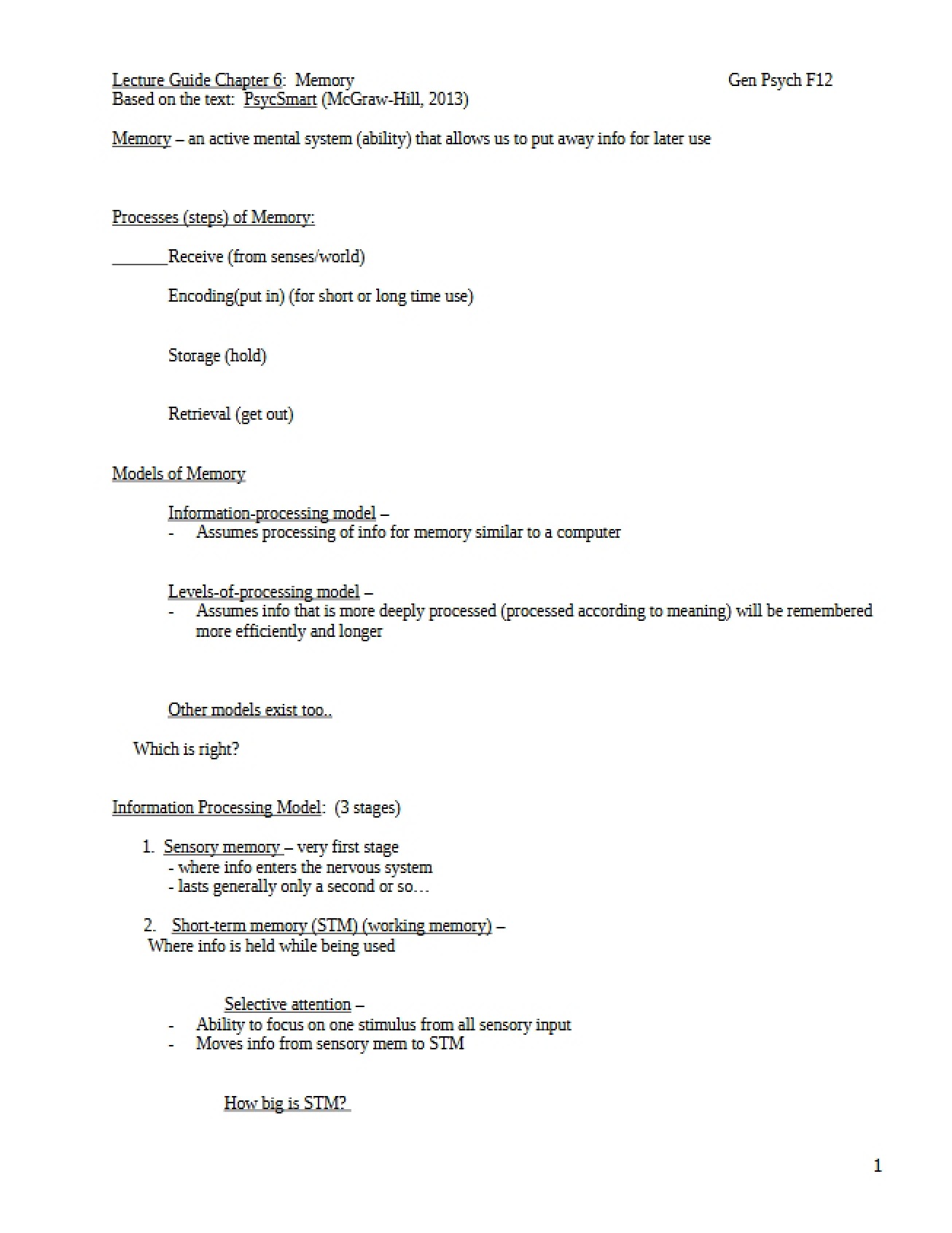 General Psychology Chapter Six