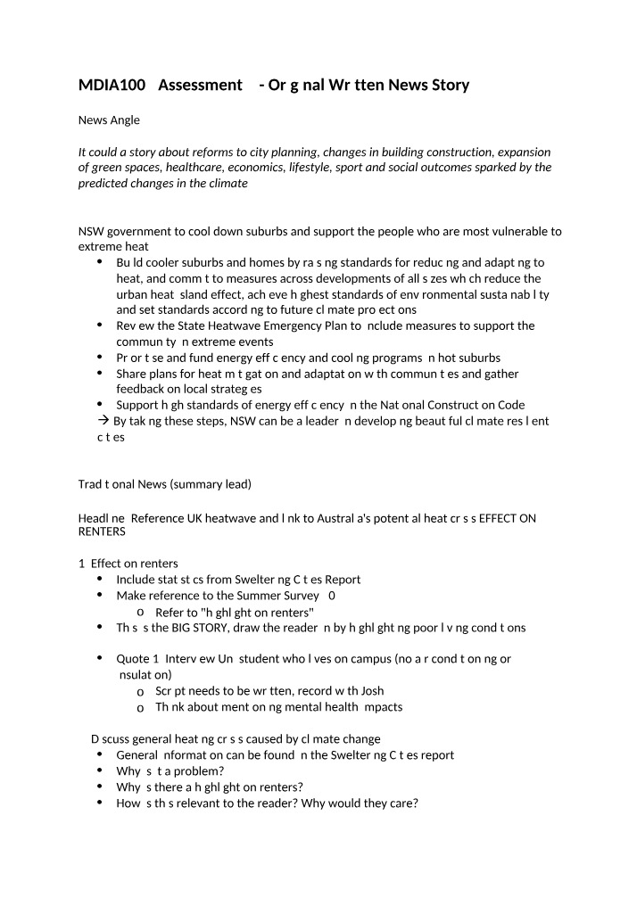 Original Written News Story - MDIA1004 Assessment 2