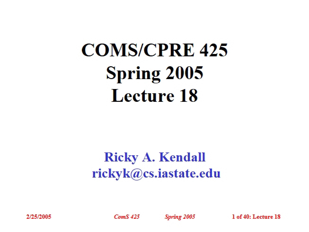 Eighteenth Lecture of the Fifth High-Performance Computing Course