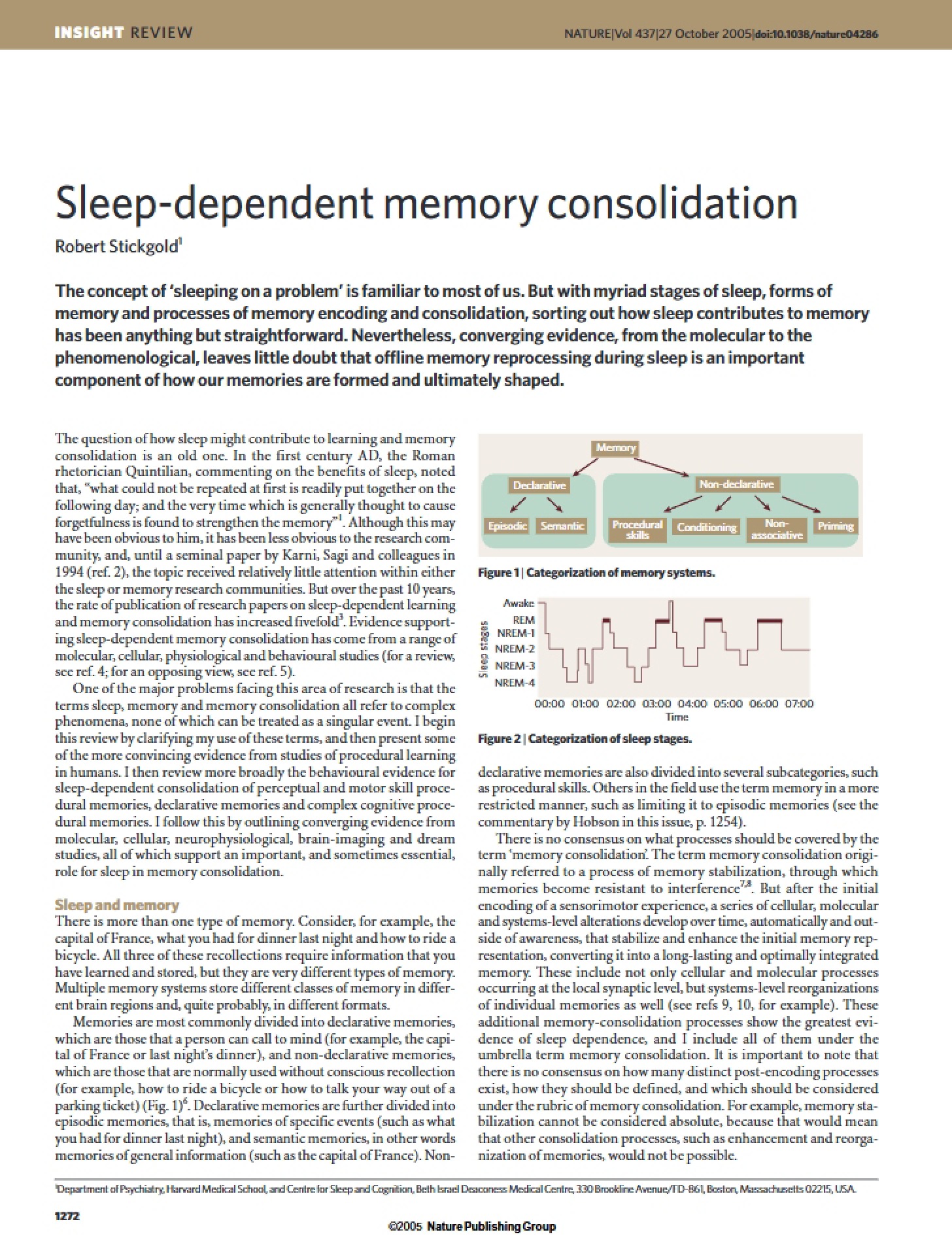 Consolidating Memory Through Sleep