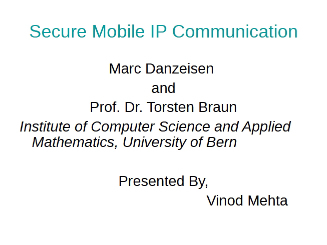 Mobile IP Communication Security