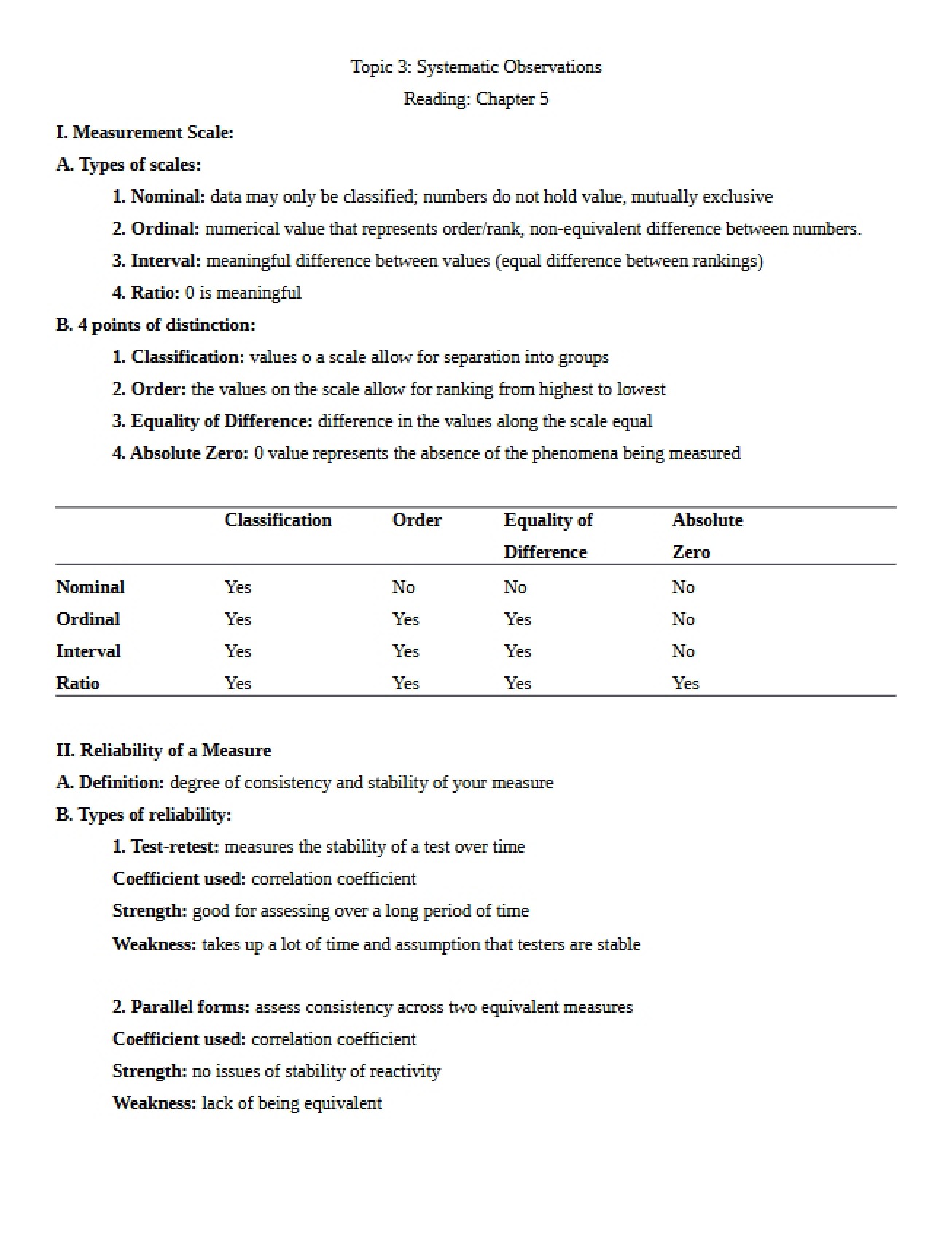 Lecture on Systematic Observations in Research