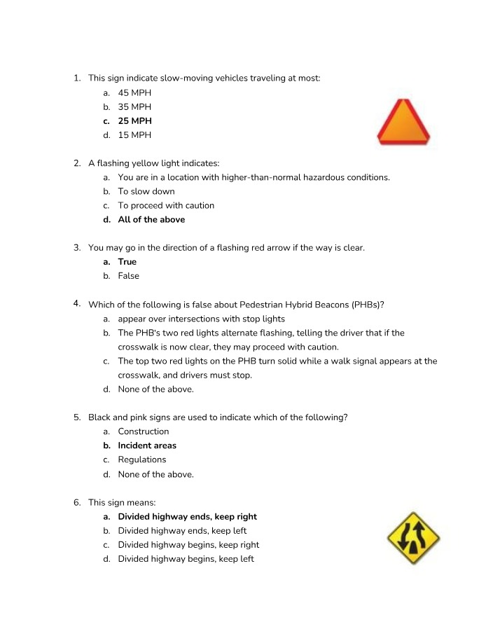 Practice Test for VA
