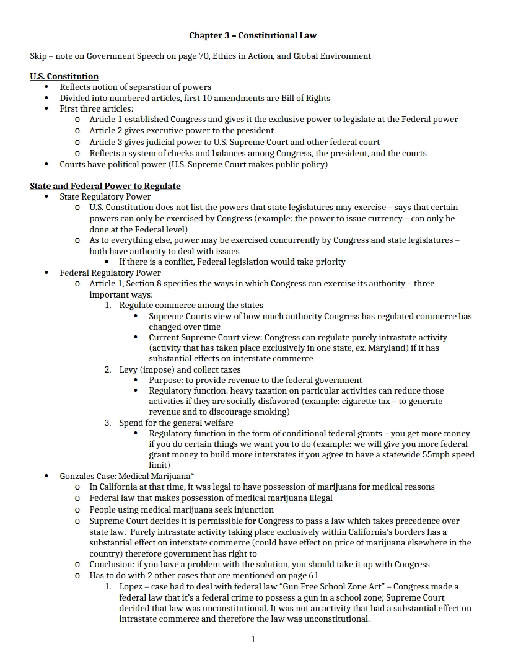 Constitutional Law Chapter Three