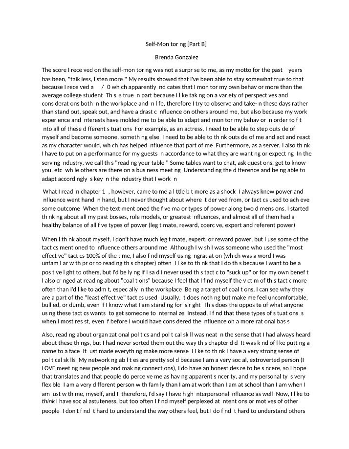 Self Monitoring Study Material