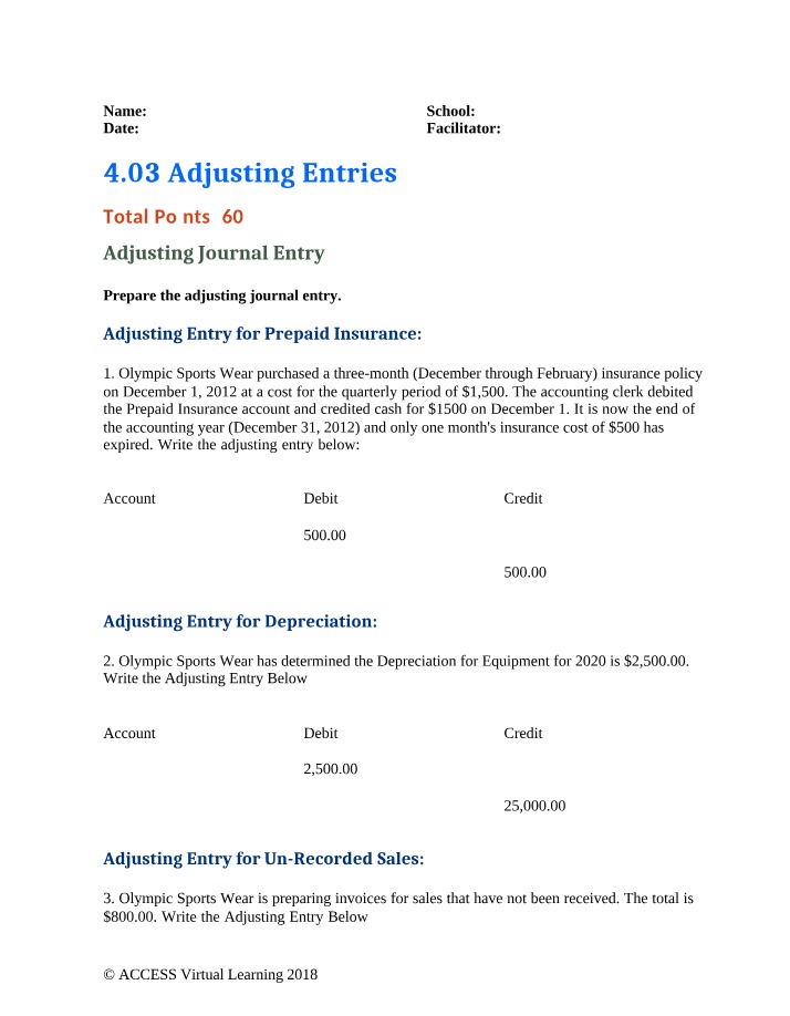 Principles of Accounting - Adjusting Journal Entries