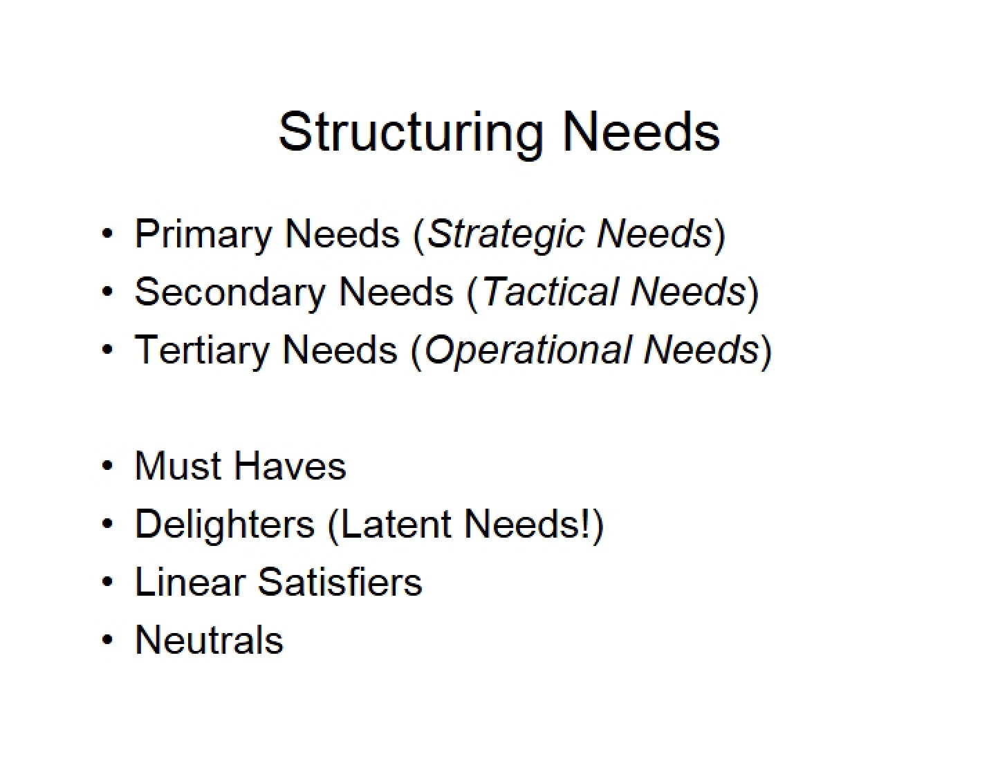 Needs Structuring