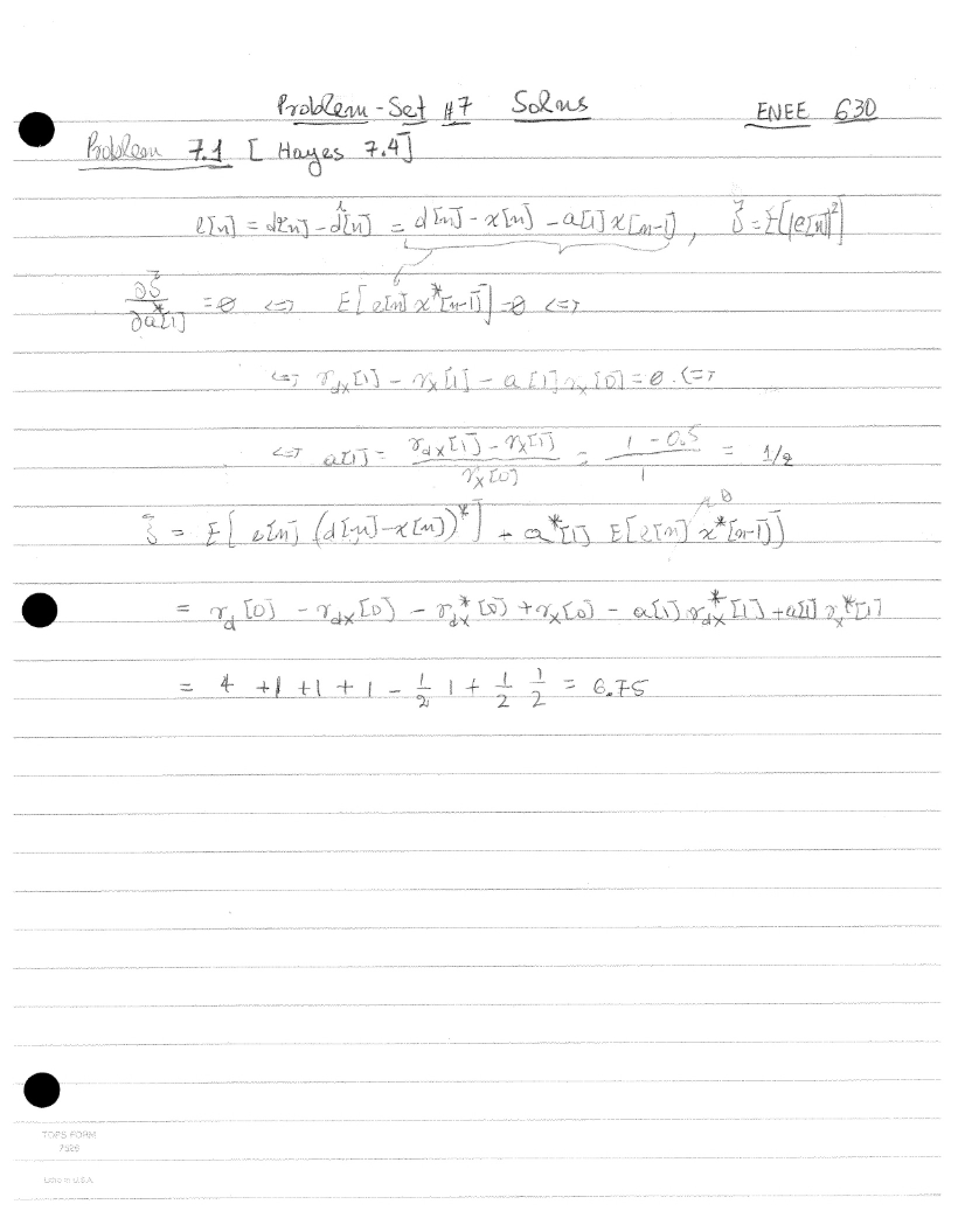 Answer Key for Set 7