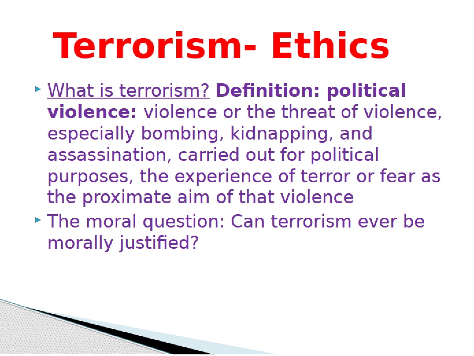 Ethics of Terrorism