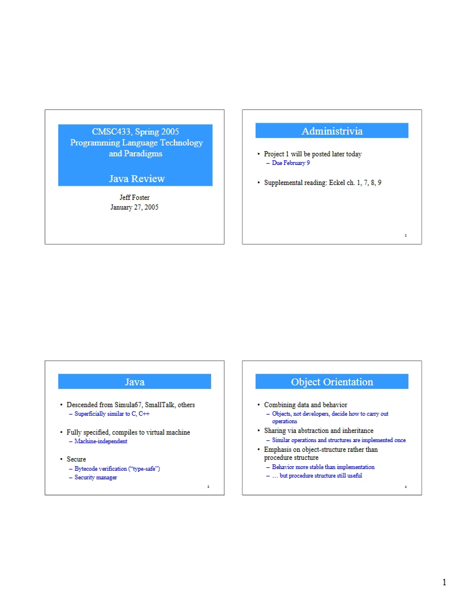 Java Programming Recap