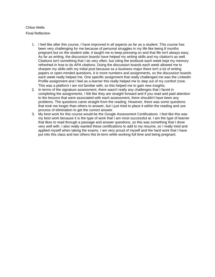 Final Reflection Ad - Chloe Wells