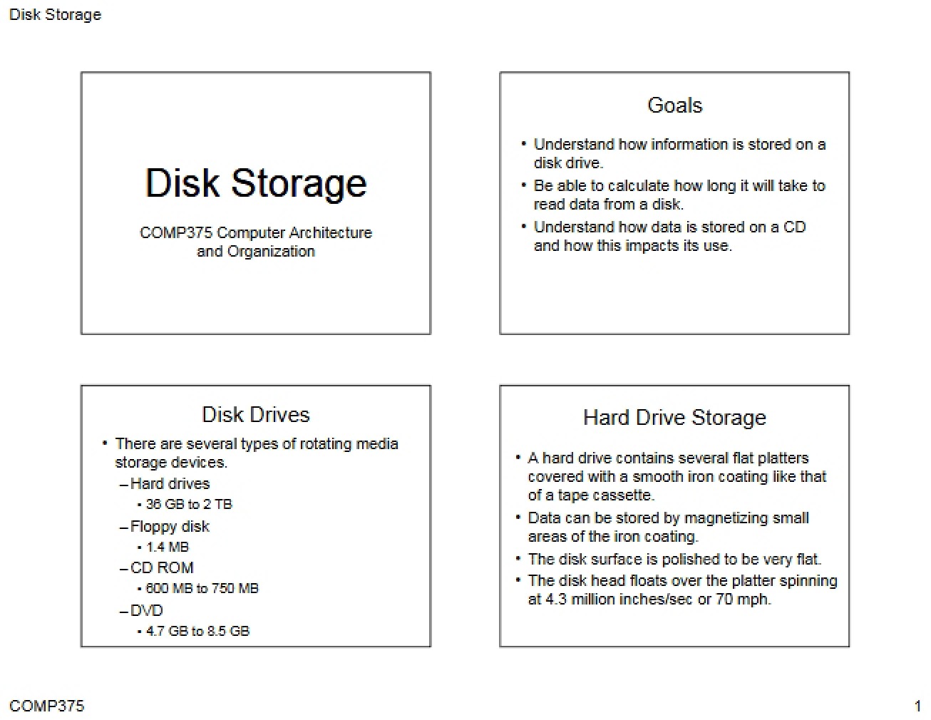 Storage on Disks