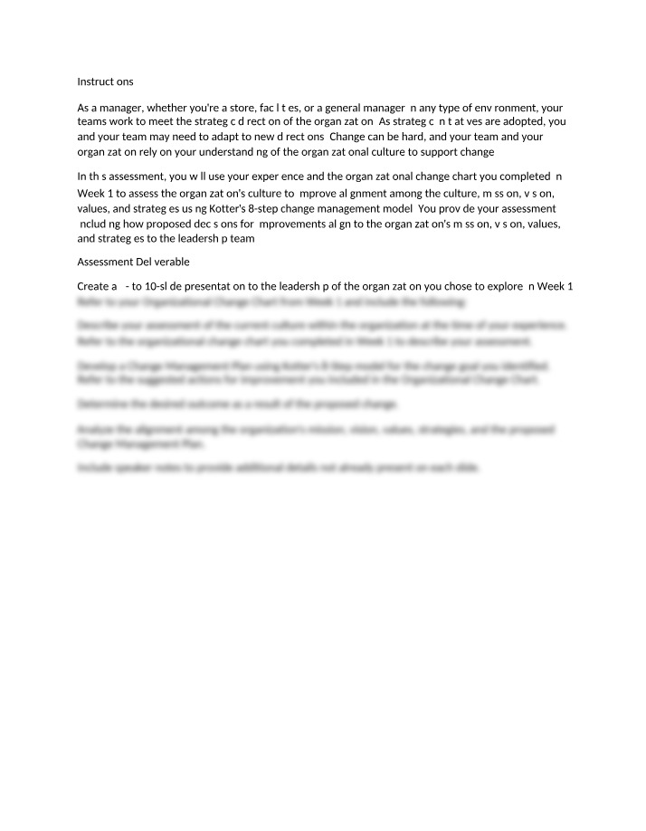 A Change - Improving Organizational Culture and Alignment