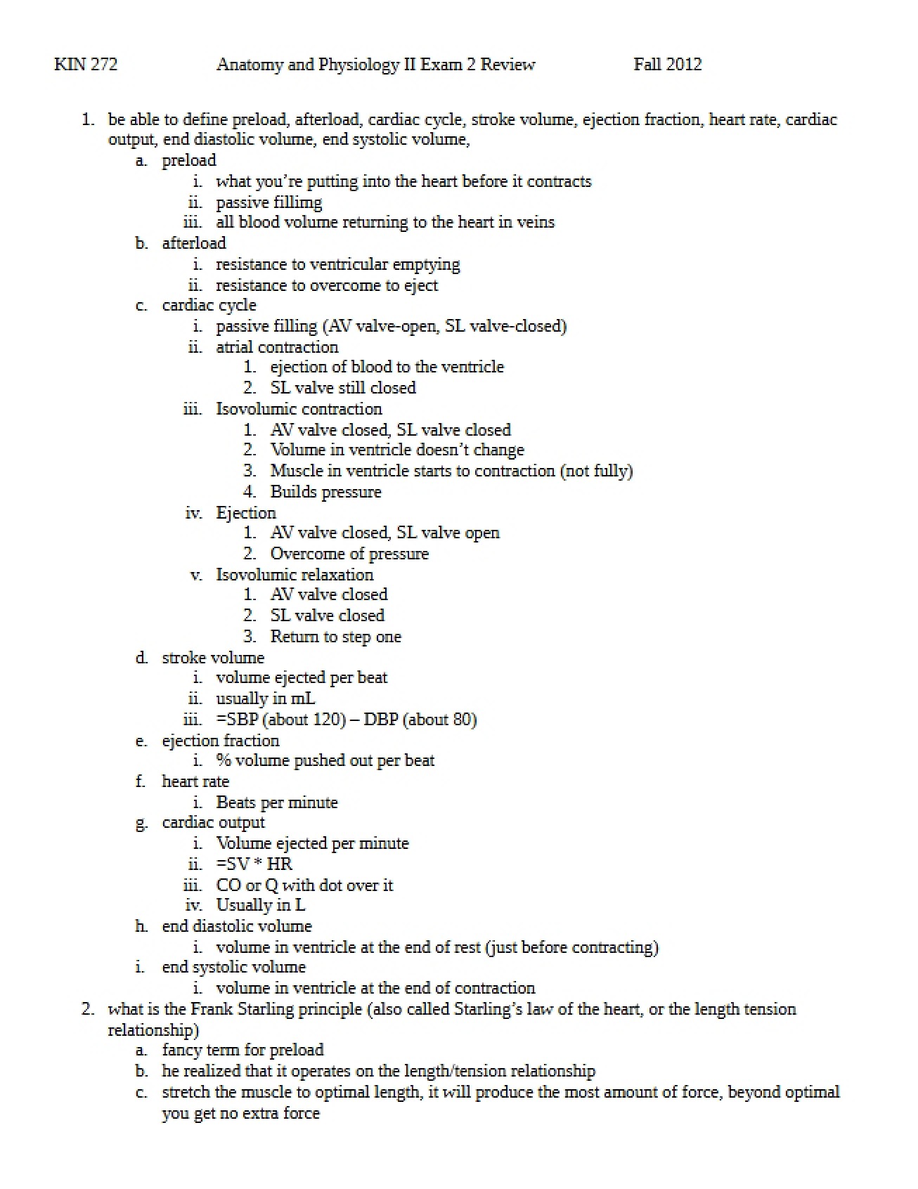 Corrected Exam Two Review (Fall 2013)
