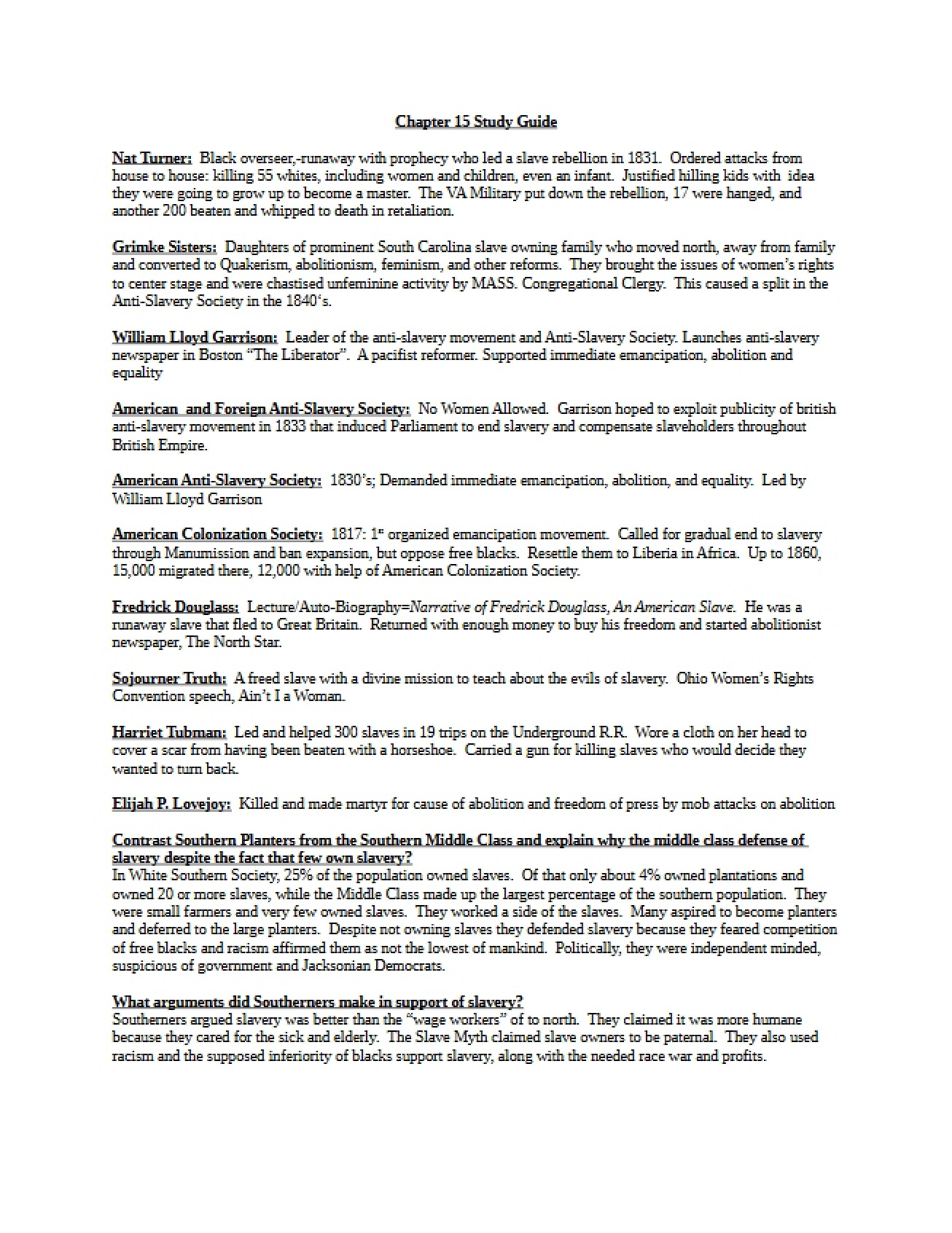 Study Guide for Chapter 15 of U.S. History II